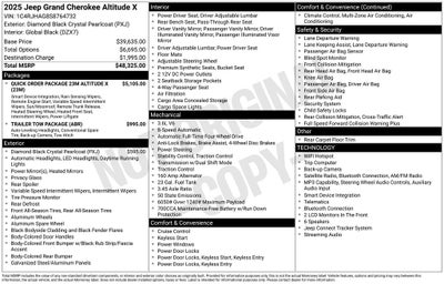 2025 Jeep Grand Cherokee GRAND CHEROKEE ALTITUDE X 4X4