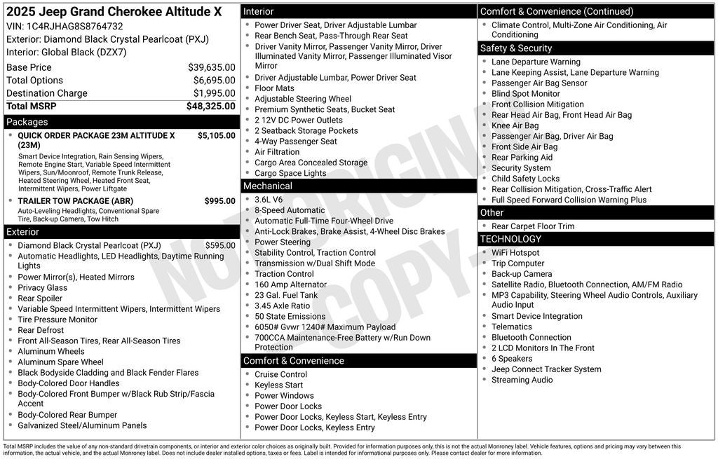 2025 Jeep Grand Cherokee GRAND CHEROKEE ALTITUDE X 4X4
