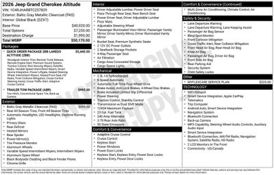 2026 Jeep Grand Cherokee GRAND CHEROKEE LAREDO ALTITUDE 4X4
