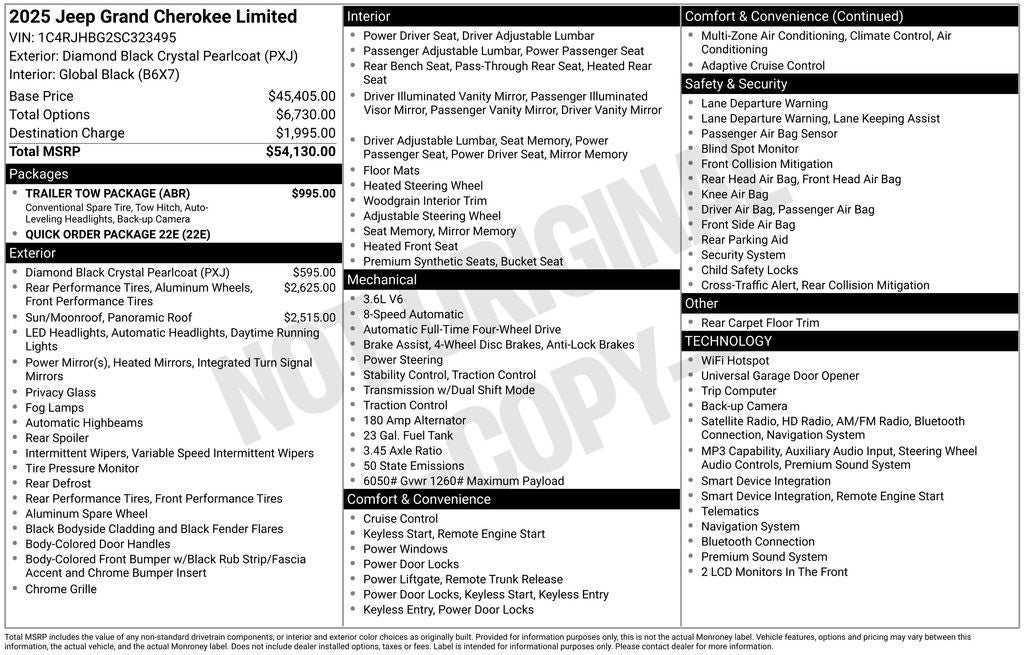 2025 Jeep Grand Cherokee GRAND CHEROKEE LIMITED 4X4