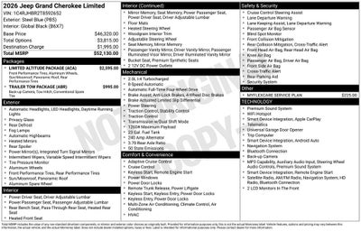 2026 Jeep Grand Cherokee GRAND CHEROKEE LIMITED 4X4