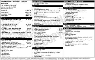 2026 RAM Ram 1500 RAM 1500 LARAMIE CREW CAB 4X4 5'7' BOX