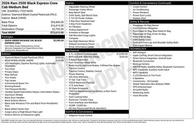 2026 RAM Ram 2500 RAM 2500 BLACK EXPRESS CREW CAB 4X4 6'4' BOX