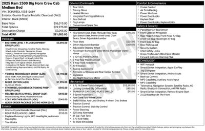 2025 RAM 2500 RAM 2500 BIG HORN CREW CAB 4X4 6'4' BOX