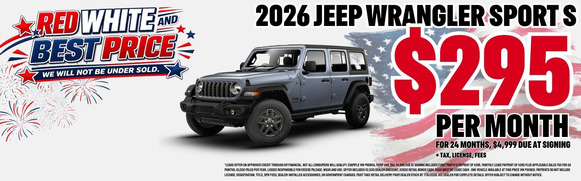 Wrangler Sport S lease